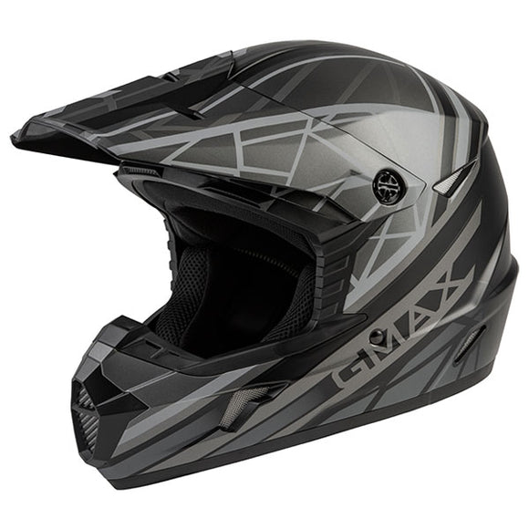 GMAX * MX46 MX Helmet in Silver & Black - 4-94678*