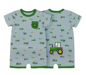 Infant Blue Tractor Romper 3/6M