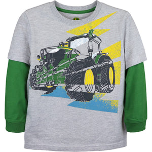 Grey Tractor Lightning Shirt