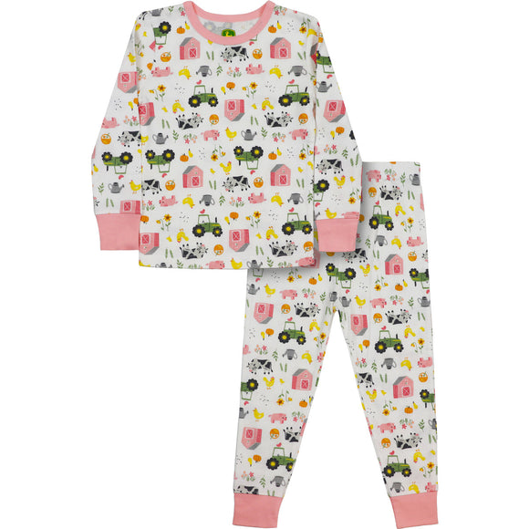 Pink Farm Scene Toddler PJs