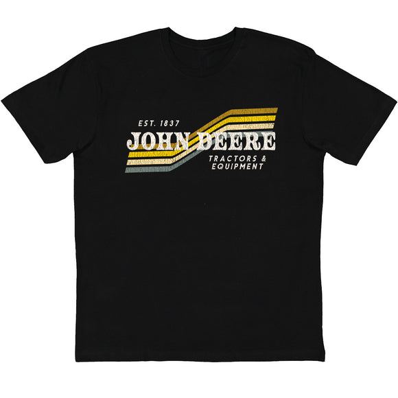 Black Vintage Retro Stripes Tee