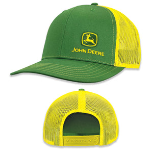 Green with Yellow Mesh Offset Logo Hat