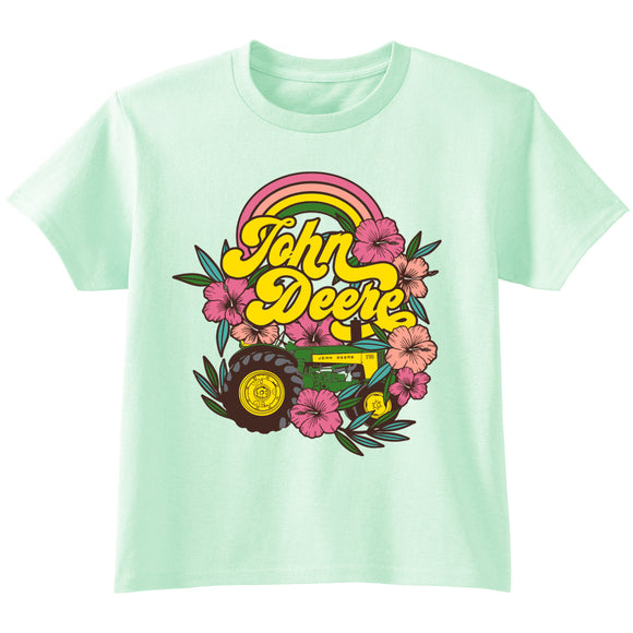 Youth Mint Tropical Tractor Tee