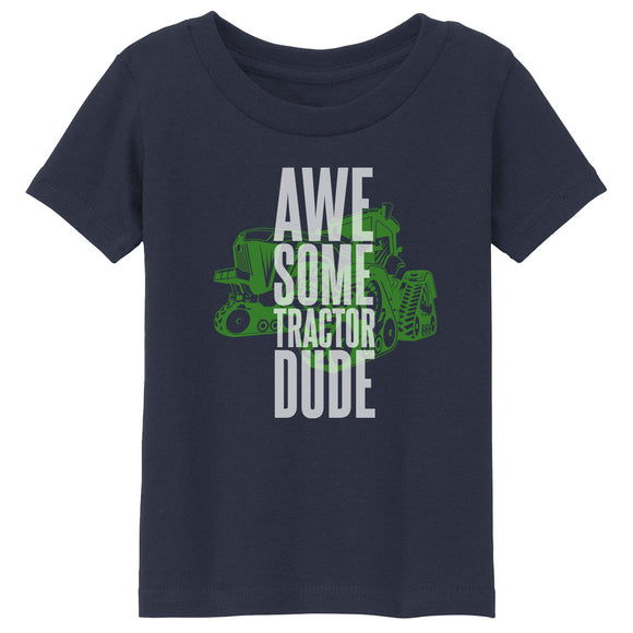 Toddler Navy Awesome Tractor Dude Tee