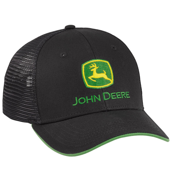 Adult Black Mesh with Green Trim Hat