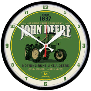 Green Nothing Runs Like A Deere Clock