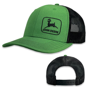 Green with Black Mesh Offset Logo Hat