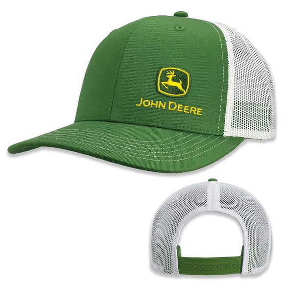 Adult Green & White Offset Logo Hat