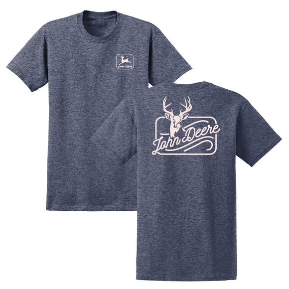 Navy Buck & Deere Script Tee