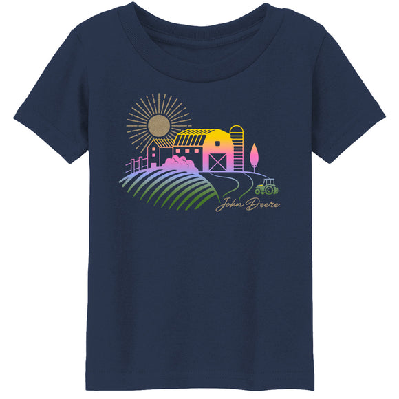 Toddler Navy Rainbow Ombre Farm Tee