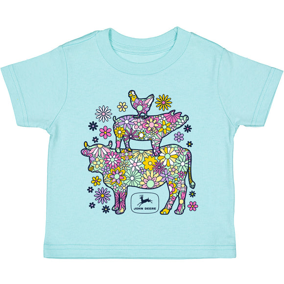 Infant Blue Funky Animal Stack Tee