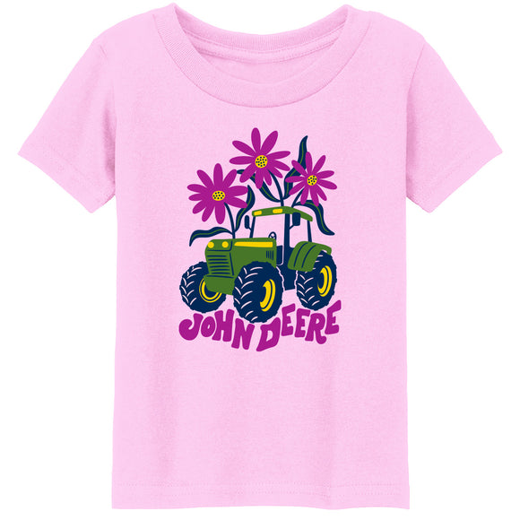 Toddler Pink Tractor & Flower Tee