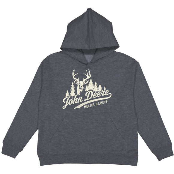 Youth Dark Grey Deer Head Hoodie