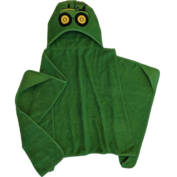 Toddler Tractor Green Hooded Towel