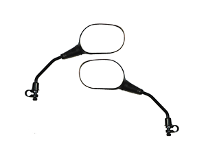 Handlebar-Mounted Adjustable Mirrors in Black, 2 Pack